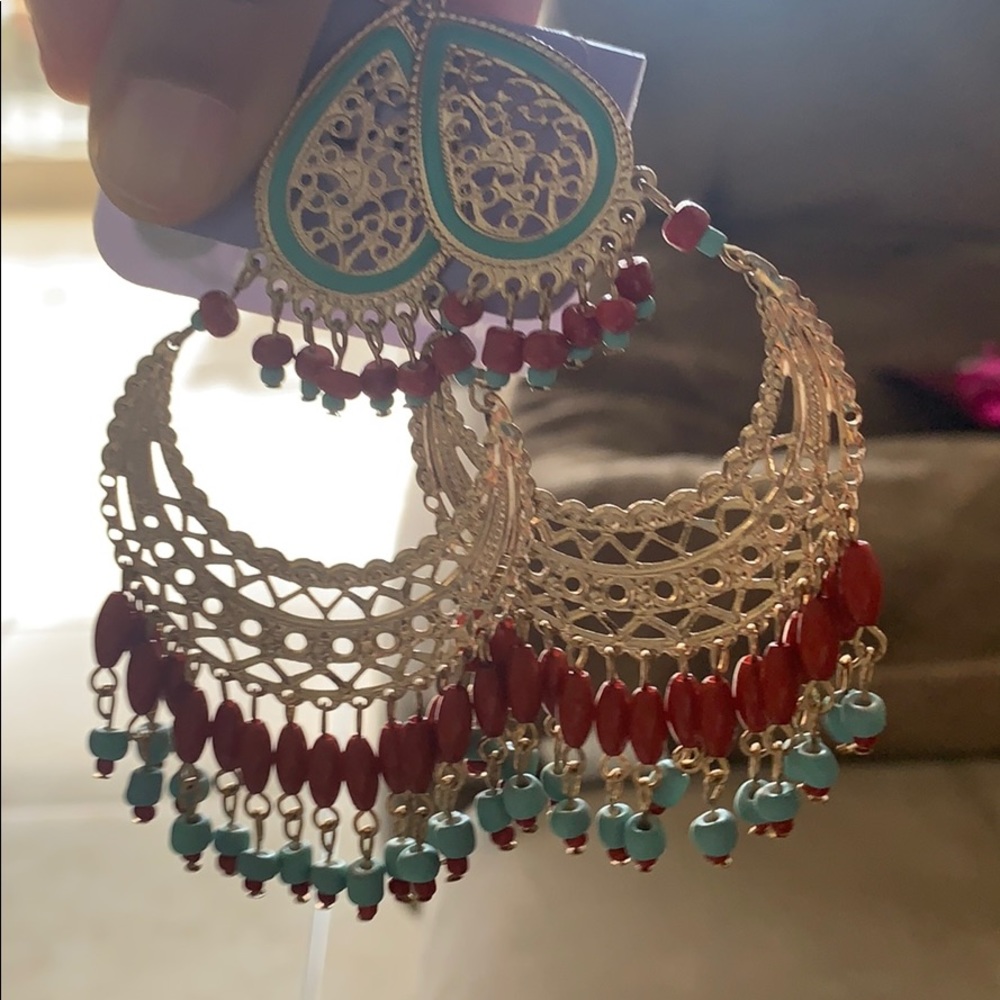 Dangling colorful bohemian earrings